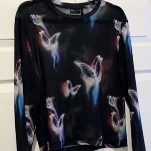 Asos sheer butterfly shirt